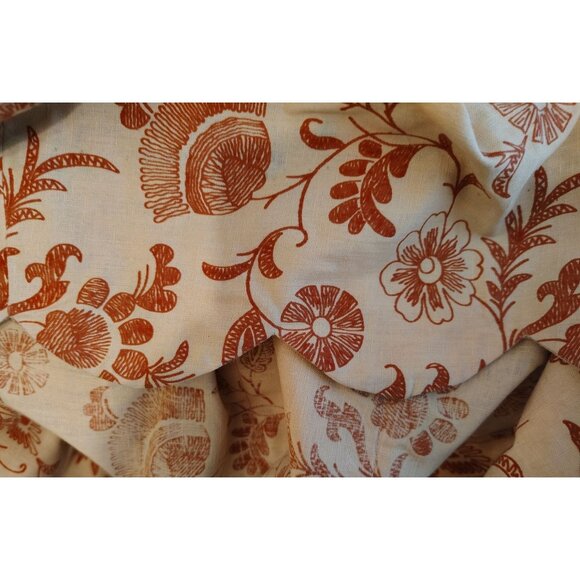 Vintage Denise Are Here Sleeveless Jumper Dress, Size 11/12 Beige Maroon Flower - Picture 6 of 7